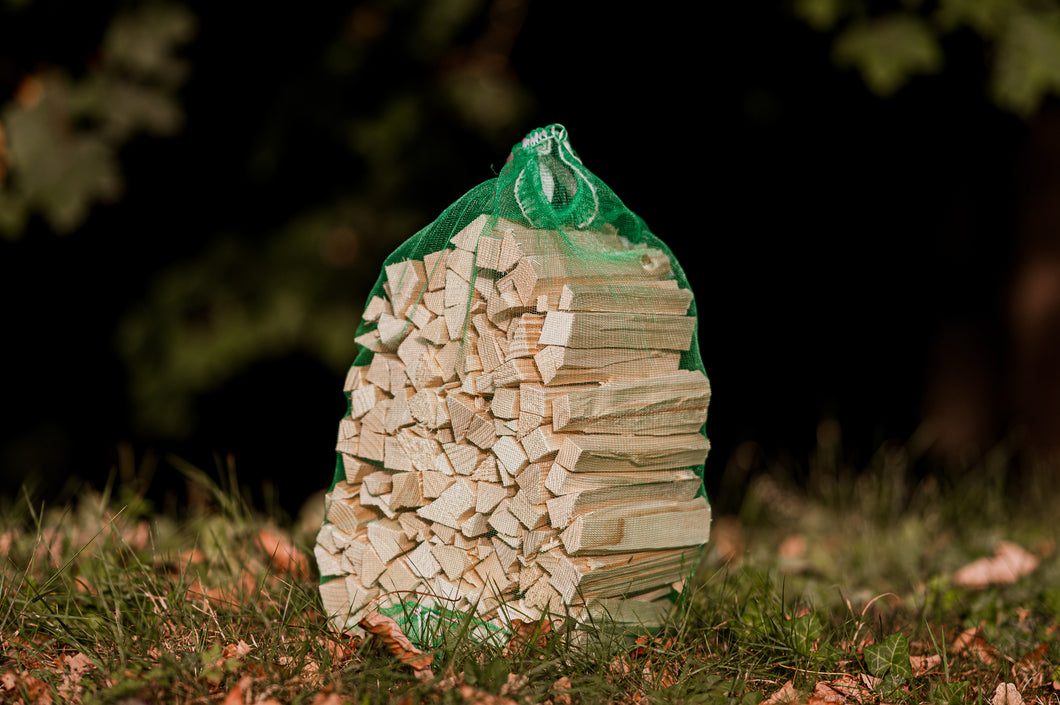 A small bag of kindling for firelighting.